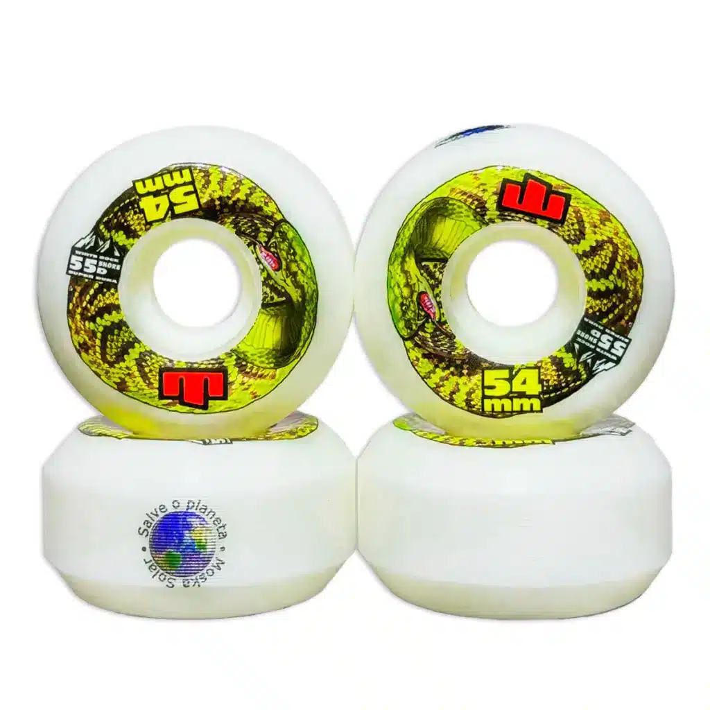 252foto1-20d5f55a9a8e22a30e17141626654066-1024-1024 Roda de Skate Moska White Rock Snake Salve O Planeta 55D 54mm - Imagem 1